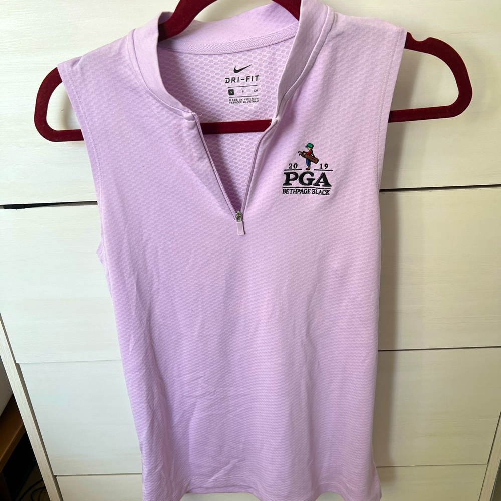 Lavender Nike Dry Fit Mock Neck Top Golf or Tennis